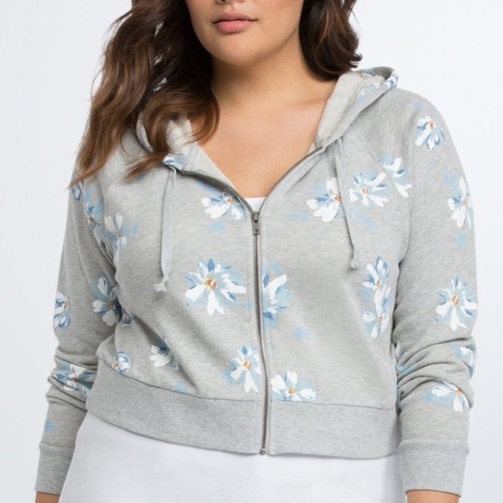 Torrid Floral Crop Hoodie Size 3